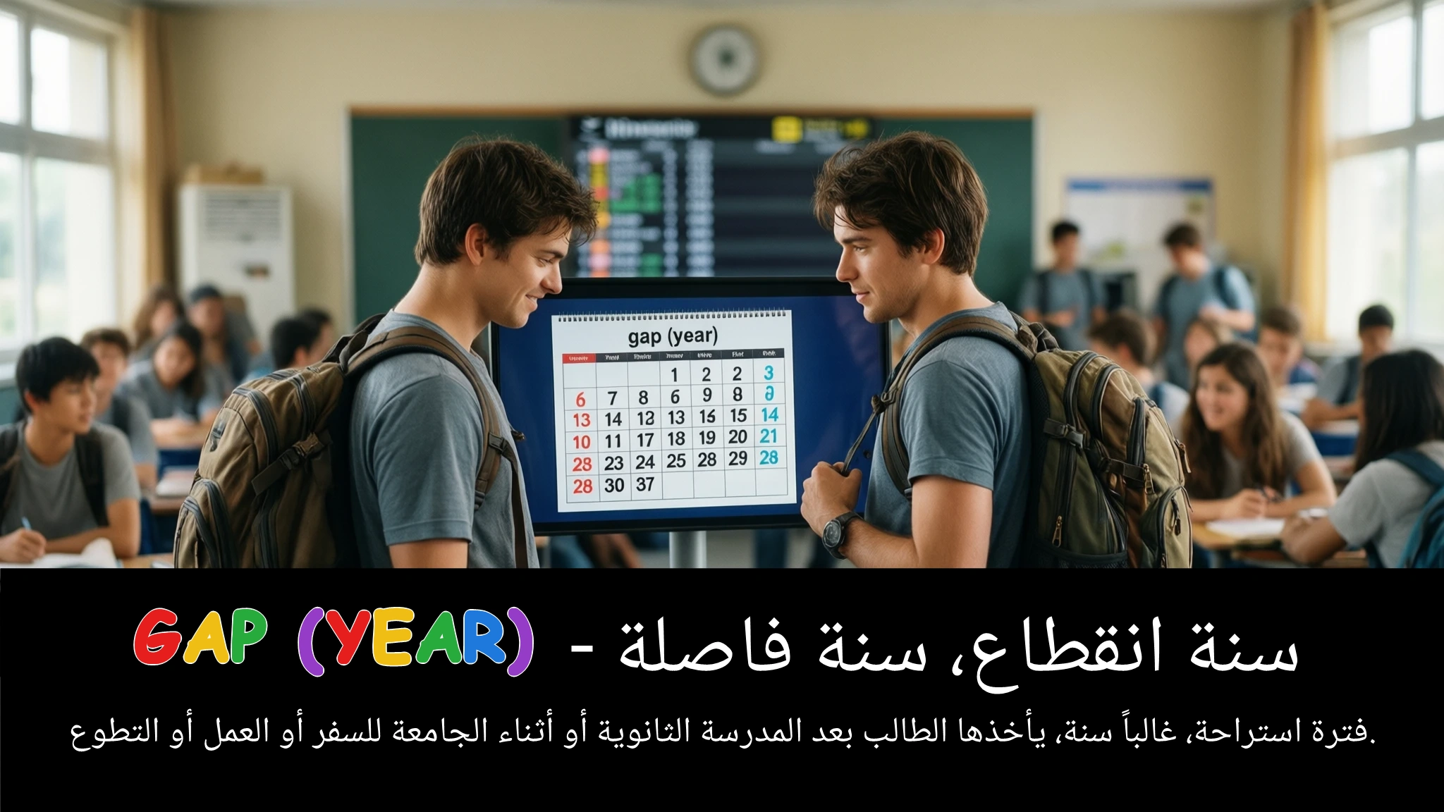 Arabic Illustration for gap (year)